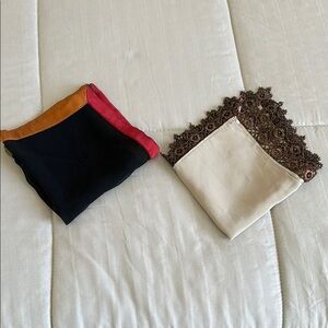Bundle for Black pocket square and Beige Silk Pocket Square